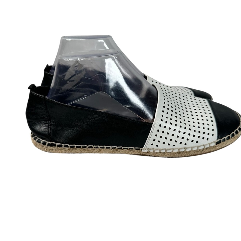 Vince Camuto Dandee Perferated Espadrilles Sz10 Black White Summer Casualcore
